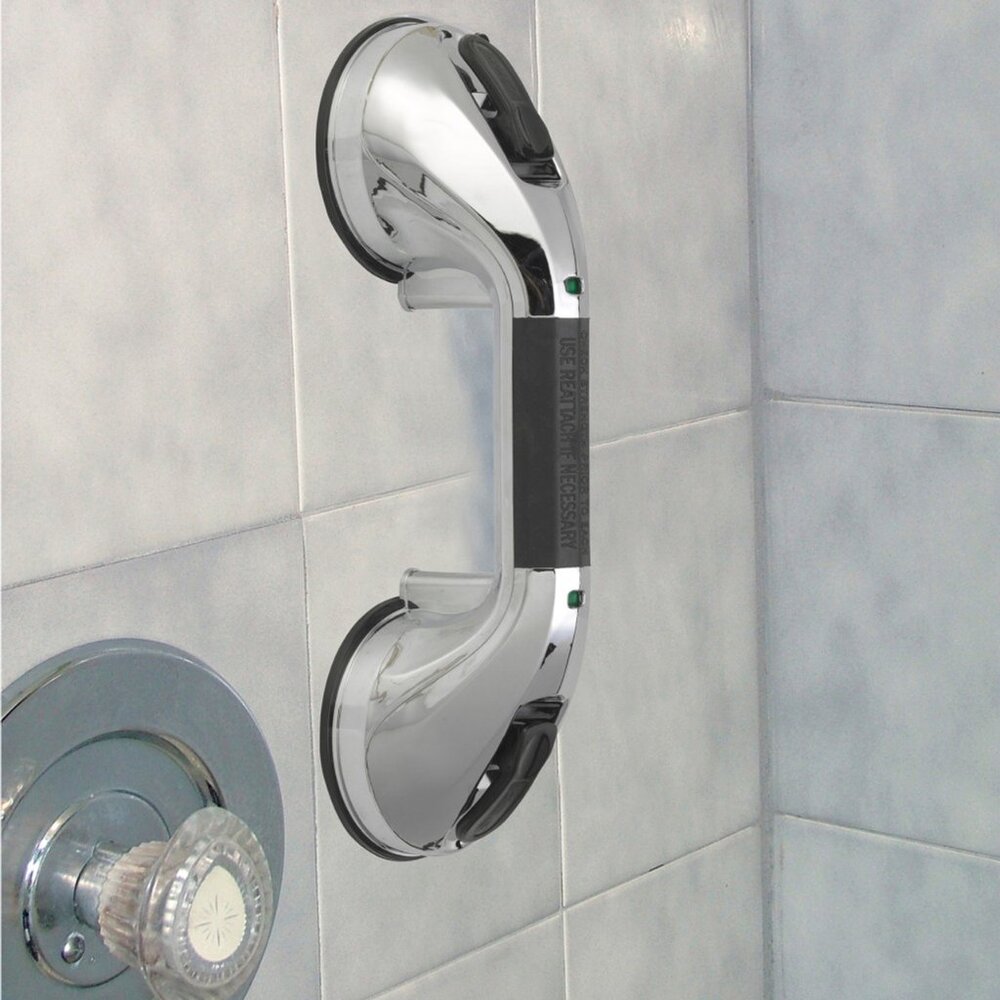 EZ Grip bathroom suction handle chrome & black rare & hard to find - NEW